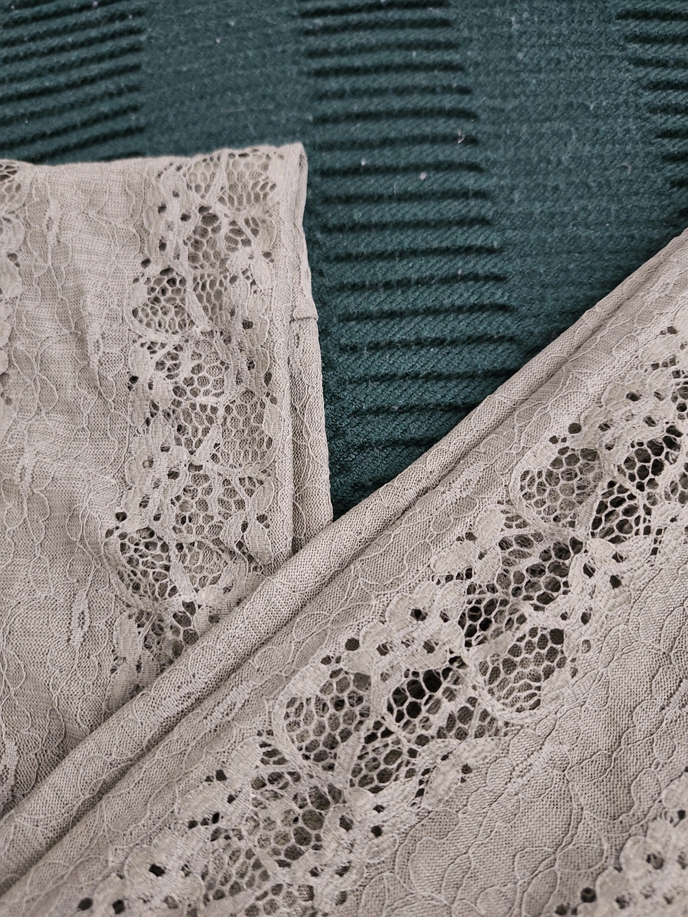 Lace Knit Scarf Sage Green Infinity No Brand Fall Autumn